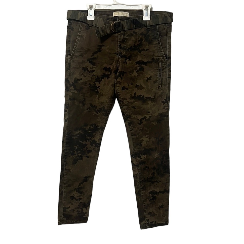 Zara D1975 Basic Denim Camo Skinny Jean Size 6